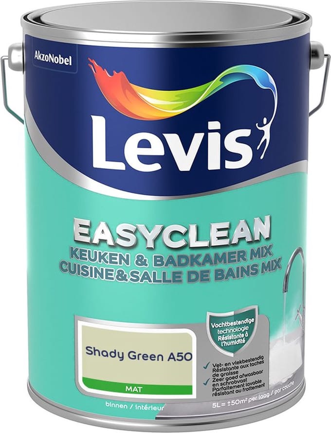 Levis - Easyclean Keuken & Badkamer Mix - Shady Green A50 - Mengverf - 5 L