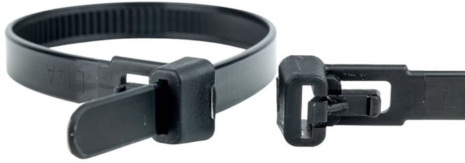 1000 Kabelbinder wiederlösbar 150 x 7,6mm schwarz