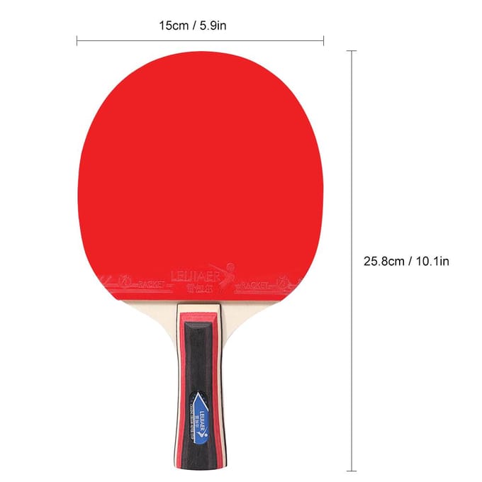 Set met 2 pingpongtafels, 2 pingpongrackets met 3 pingpongtafels Long Handle red