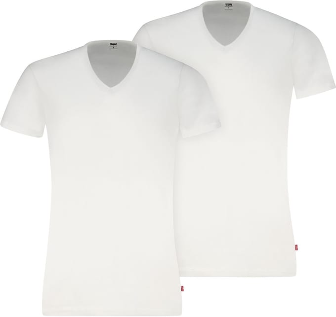 Levi's T-shirt V-Neck Wit 2Pack - Maat S - Heren - Basic T-shirt