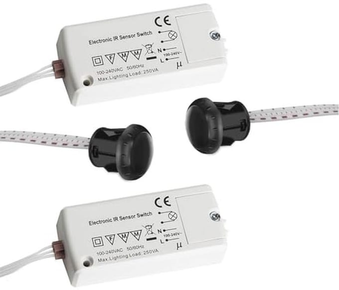 Minisensor Bewegingsmelder voor Inbouw - 2 Stuks