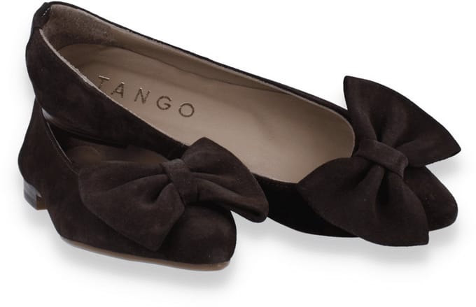 Tango Dames Ballerina Duna 3-p Dark Brown Suede | Bruin | Maat: 40