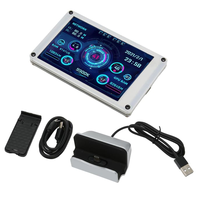 3,5 inch Computer Temperatuur Monitor Dubbele USB-interface IPS USB Mini Scherm PC CPU GPU RAM HDD Gegevens Monitor