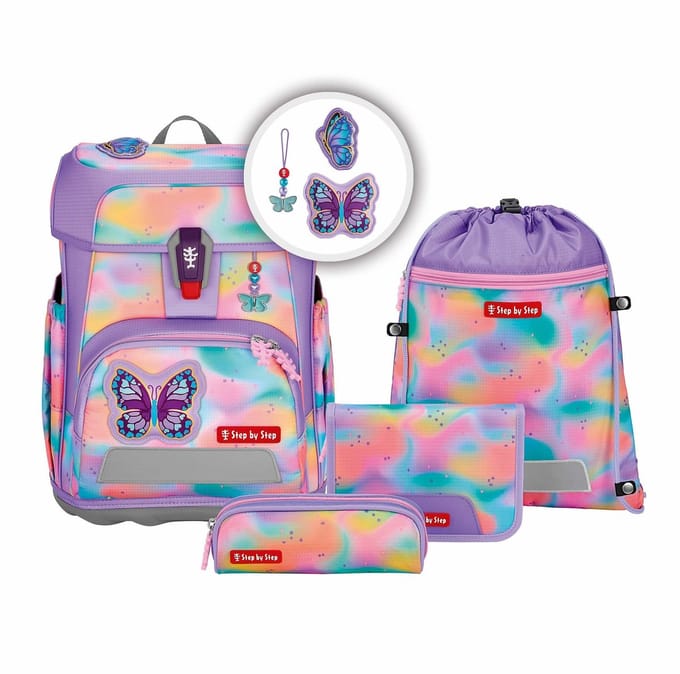 Step by Step Schooltas Cloud Flash Schulranzen-Set 5-delig Butterfly Luna Paars