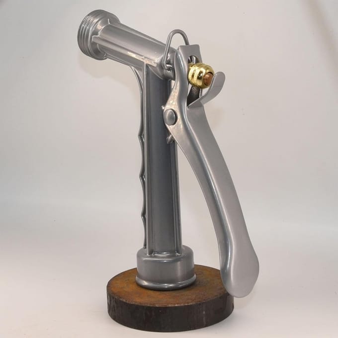 Watersproeier Nozzle - Tuinslang Sproeier - Opritten Schoonmaken - Volledig Metalen - 5 Inch - Zilver