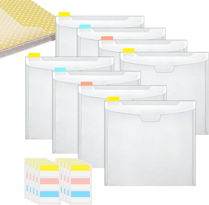 BOTC Documentenmap - Projectmap - 32x33 cm - Set van 12 stuks - met 60 stuks Index tabs - Transparant