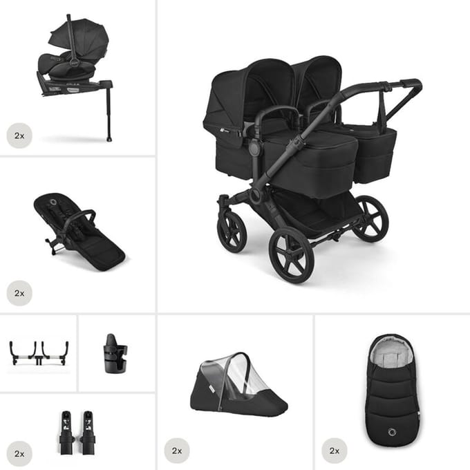 Bugaboo Donkey 6 Twin Essentiële kinderwagen bundel
