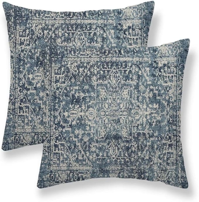 Boho Kussenhoezen Set van 2 - Etnisch Karpetpatroon voor Buiten en Binnen