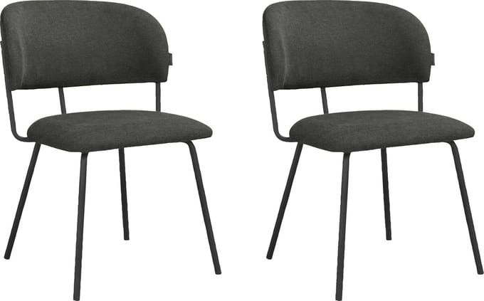 Claudia-Eetkamerstoel - 2 Pack - Antraciet