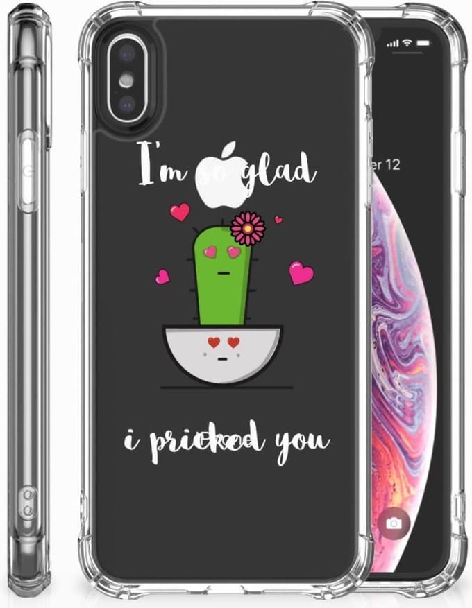 Apple iPhone Xs Max Stevig Bumper Hoesje Cactus Glad