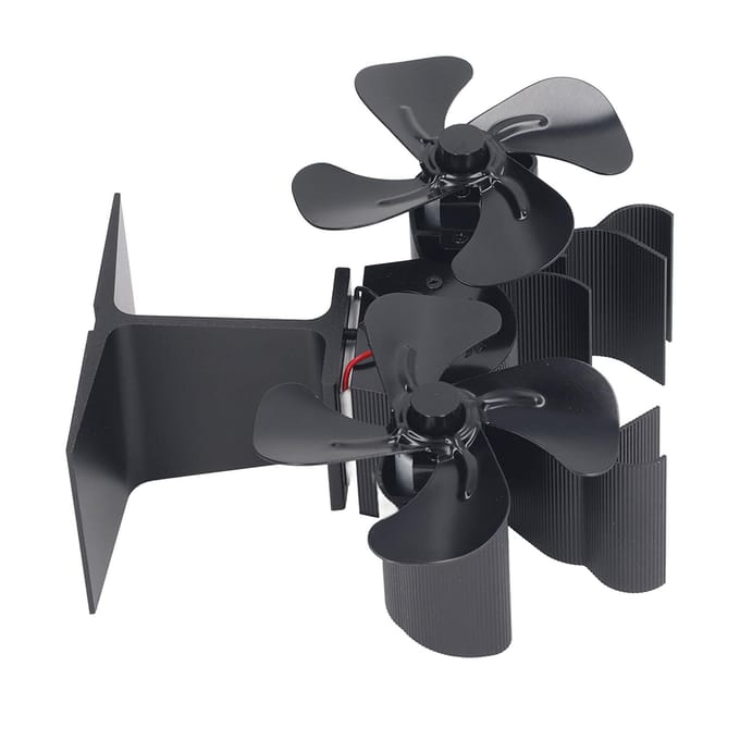 Houtkachelventilator Warmteaangedreven 8 Bladen Kachelventilator Zelfstartend Houtkachel Open Haardventilator black