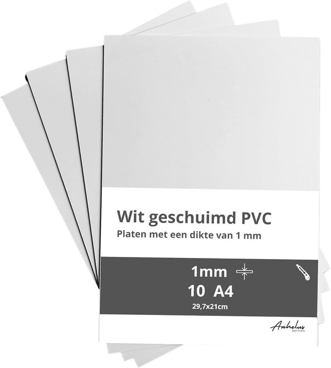 PVC Schuimplaten - Geëxpandeerde Platen - Hobby Knutselen - 1mm Dik Materiaal - A4 Formaat - Wit