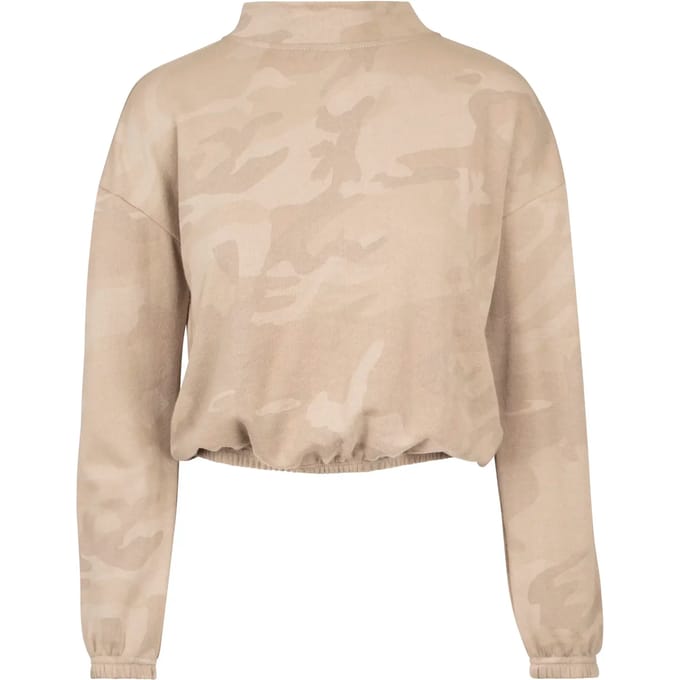 Urban Classics - Camo Turtleneck Crew Crop Sweater/Trui - S - Beige