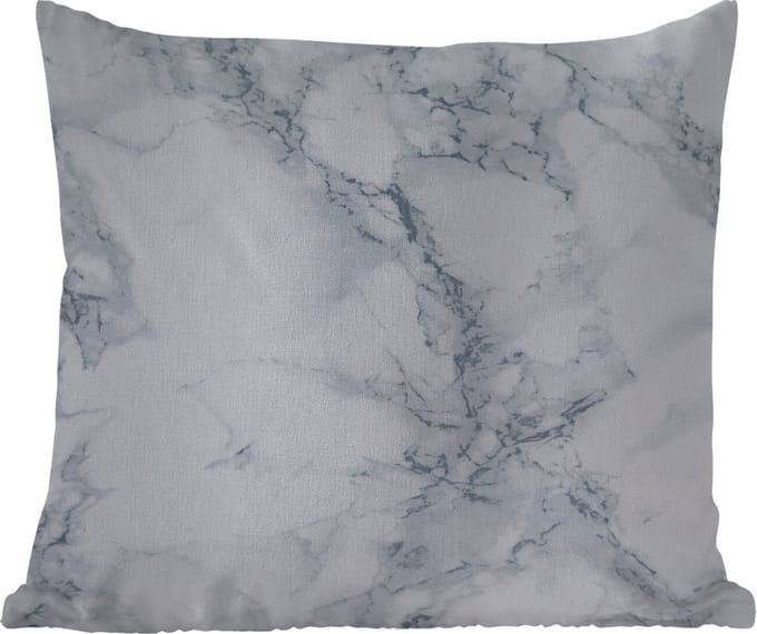 Tuinkussen - Marmer - Patroon - Gijs - Wit - Marmerlook - Luxe - 40x40 cm - Weerbestendig