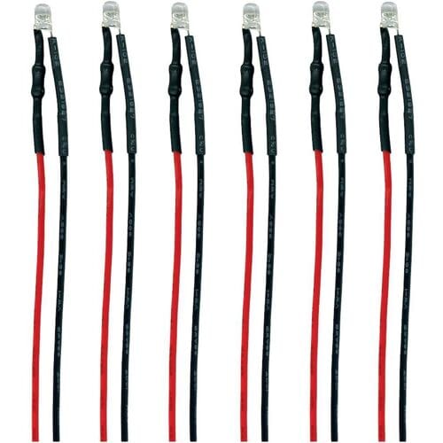 TAMS Elektronik 81-59626-06-C LED Met aansluitdraden Warm-wit, Rood 6 stuk(s)
