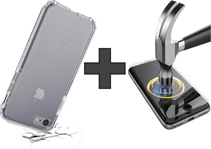 SoSkild iPhone 8 /7 Defend Heavy Impact Case Transparent and Tempered Glass Transparent