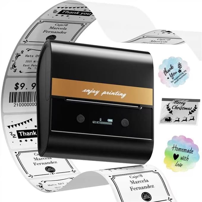 Thermische Labelprinter M260 - Bluetooth Etiketteerapparaat voor Smartphone en PC - Inkless Barcode Stickerprinter