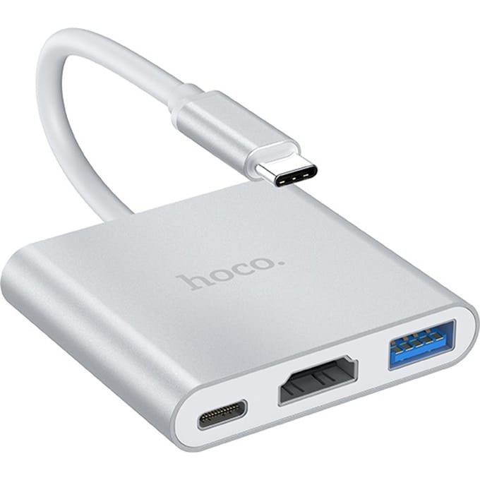 Hoco USB-C Hub - USB 3.0 - HDMI - USB-C - Geschikt voor Apple Mac - Windows - Android Tablet
