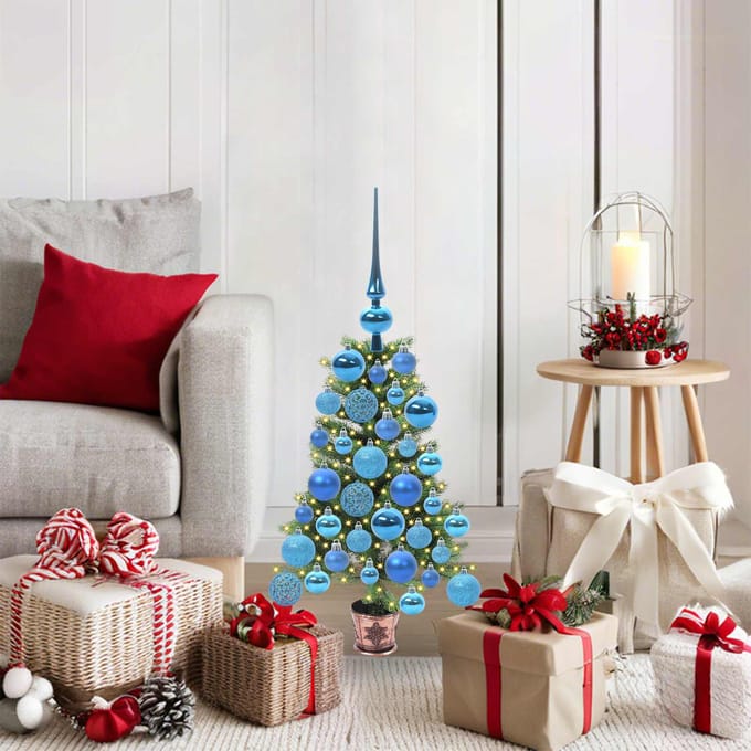 vidaXL - Kerstboom - met - 150 - LED - met - standaard - Groen - 65 - cm - PE
