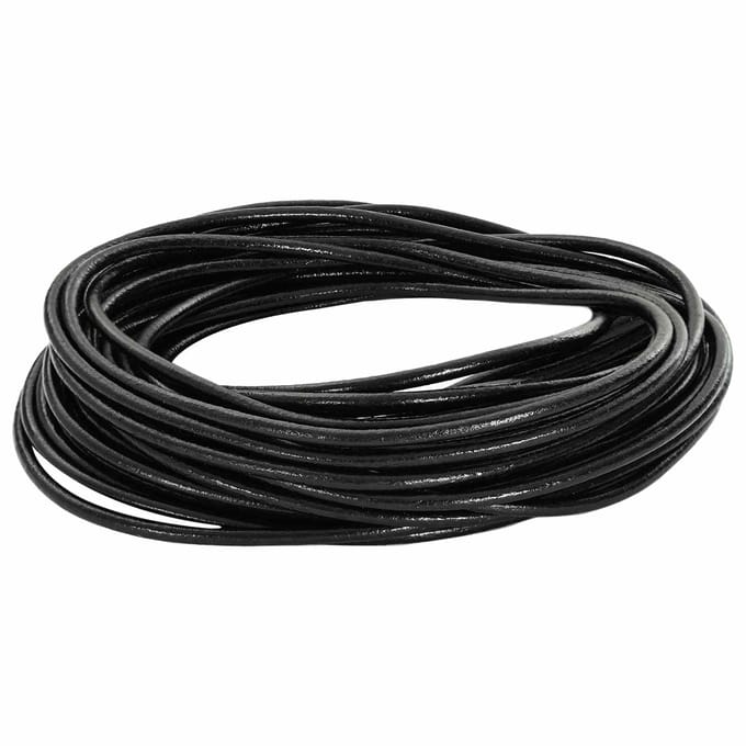 vidaXL - Leren - Koord - 1 - Zwart - Ø3 - mm - x - 5 - m - Leer