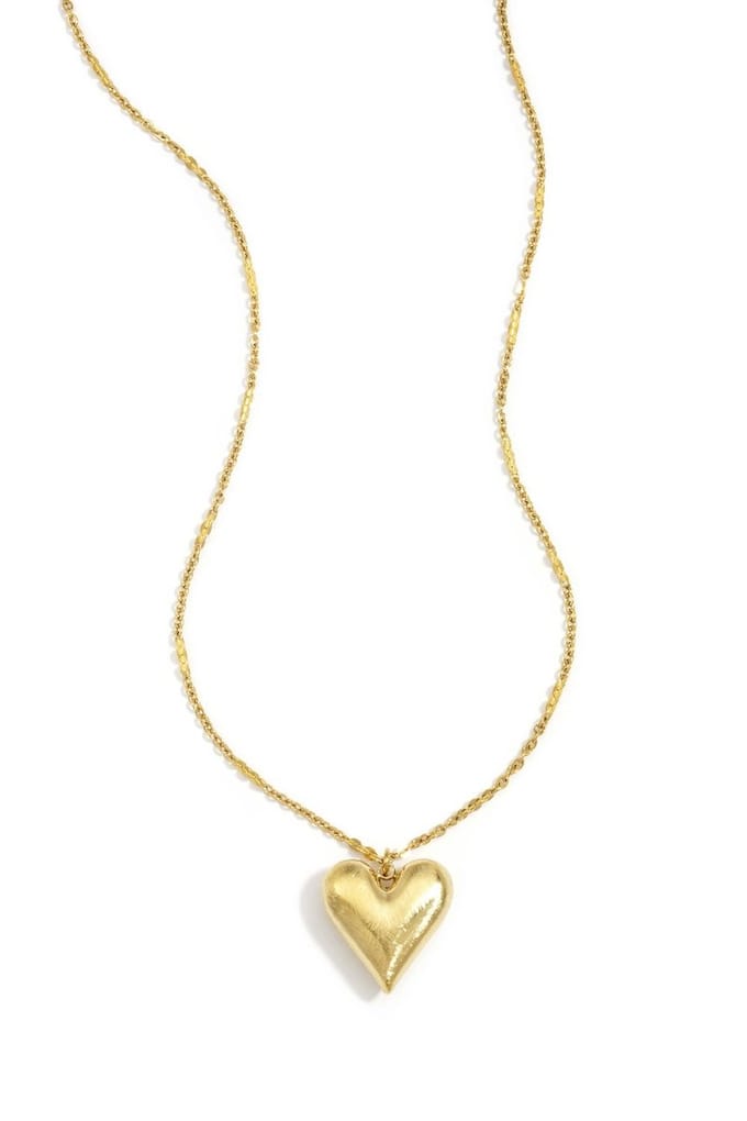 Bijoutheek Collier Bol Hart Mat Geborsteld Goudkleurig