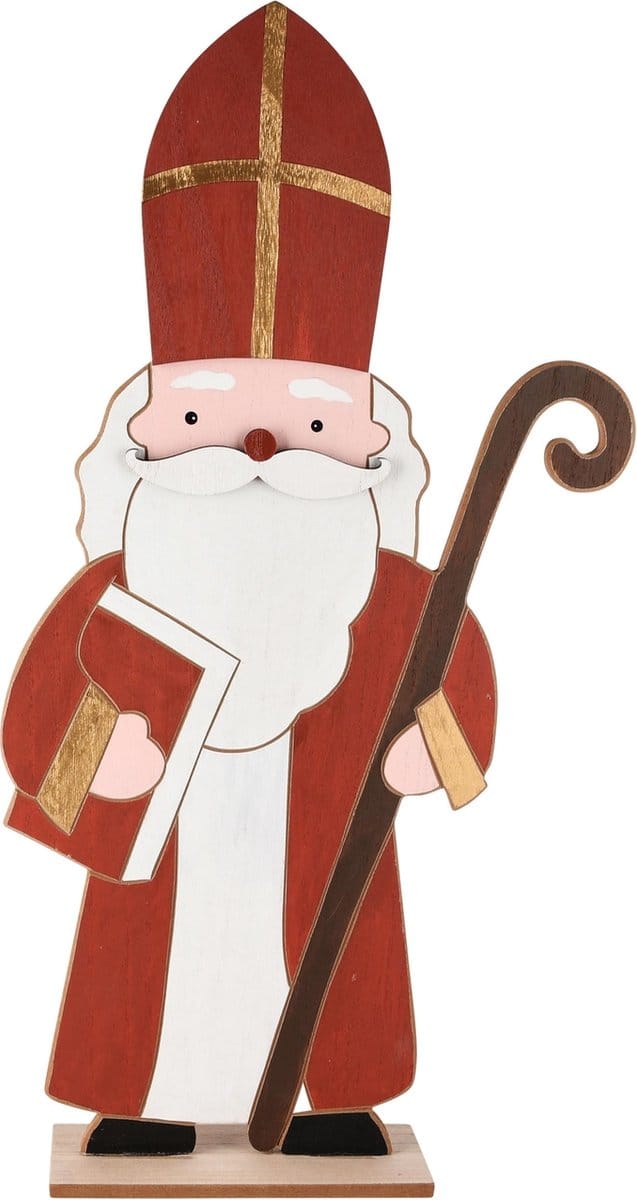Dekoratief | Sinterklaas op voet, hout, 30x8x60cm | A245681