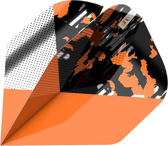 Dartpijlen Accessoires: RVB Icon Set Vluchten (Oranje/Zwart) - Universele Fit