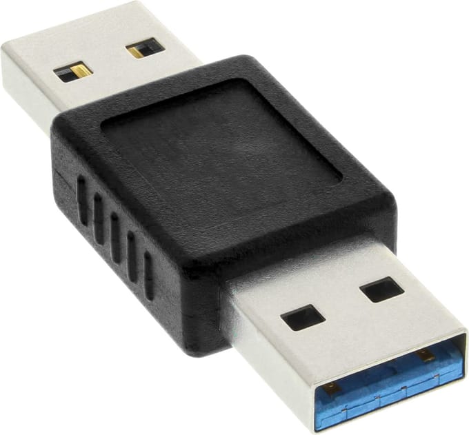 USB-A (m) - USB-A (m) koppelstuk - USB3.0 / zwart
