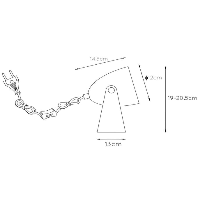Lucide CHAGO - Tafellamp - 1xE14 - Wit