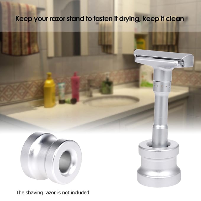 Besteauty Man Scheermes Stand Houder Aluminiumlegering Veiligheidsscheermes Basis Scheermes Accessoire gray