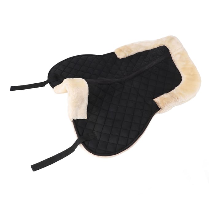 Engels Halve Zadelonderlegger Polyester Kunstwol Schokabsorberend Antislip Ademend Zadelonderlegger voor beige