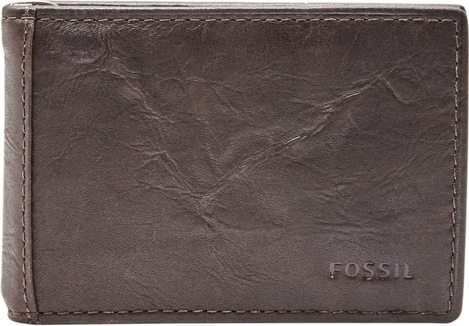 FOSSIL Dollarclip Neel Money Clip Bifold Brown Bruine