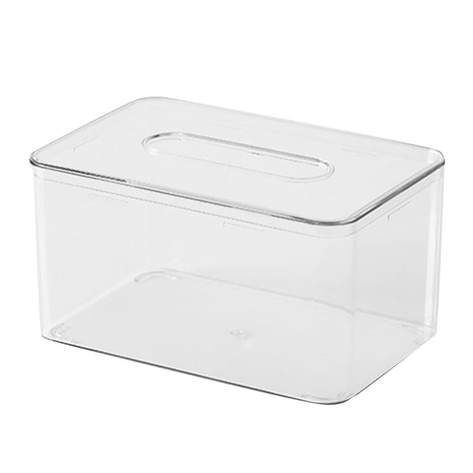 Transparante Tissuebox Multifunctioneel Rechthoekig Decoratief Ruimtebesparend Transparant Servettenopslag white