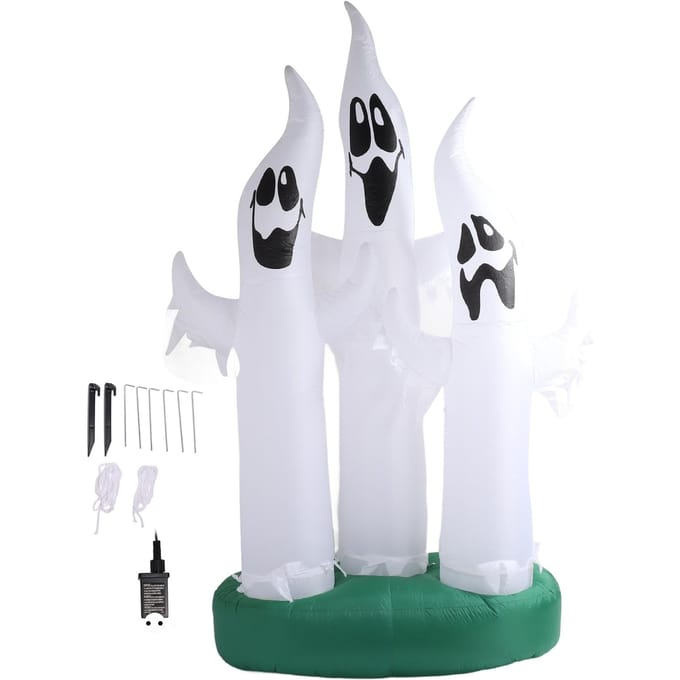 Halloween Opblaasbaar 3 Geesten 10FT Halloween Opblaasbare Witte Geest met LED Licht voor Buitentuin white