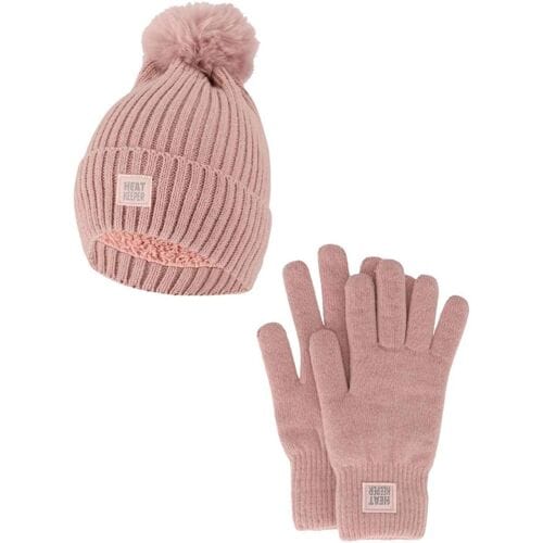 Heatkeeper Dames Winter Thermo Set - Muts + Handschoenen - Roze - One Size