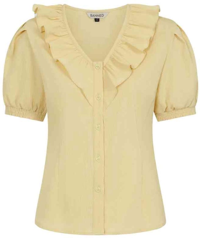Banned - Fran Frill Blouse - S - Roze