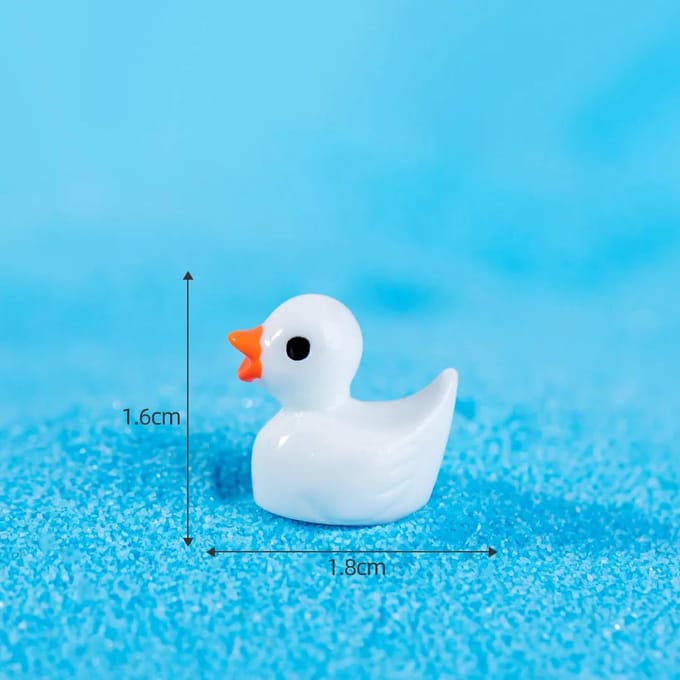 200 pièces Mini Canards en Résine Petits Canards Jaunes Mini Canards en Gros Petites Figurines de Canard Artisanat de Jardin Petits Canards Plantes de Paysage Fée 200pc blanc