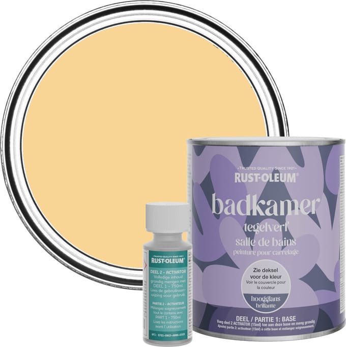 Rust-Oleum Geel Badkamer Tegelverf Hoogglans - Mosterd 750ml