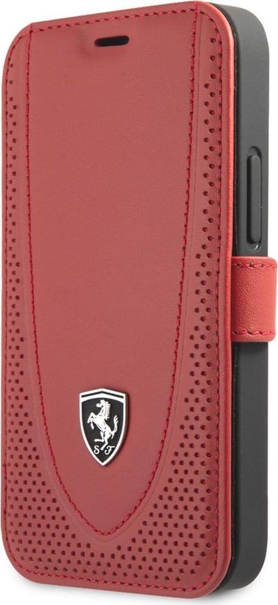 iPhone 12 Mini Bookcase hoesje - Ferrari - Effen Rood - Leer
