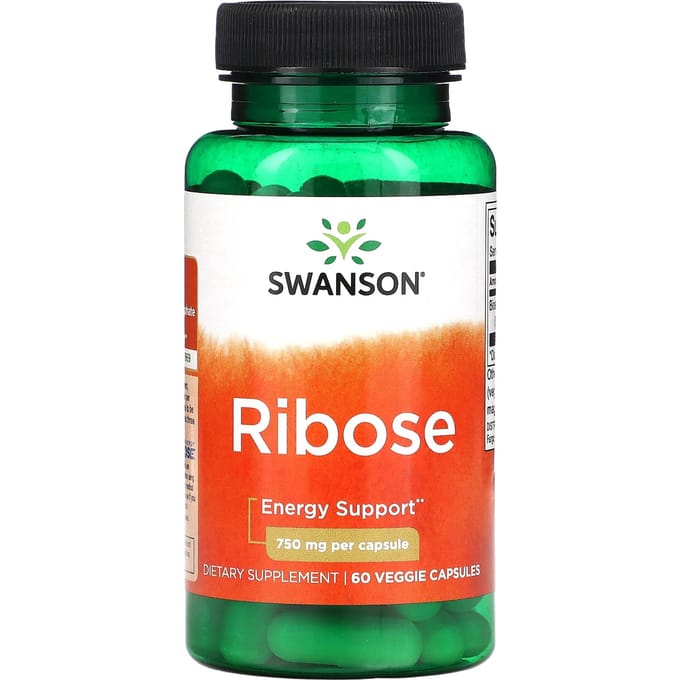 Ribose, 750 mg, 60 plantaardige capsules