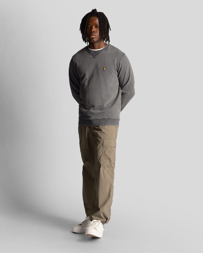 Lyle & Scott Gewassen Rundhals Sweatshirt in Zwart