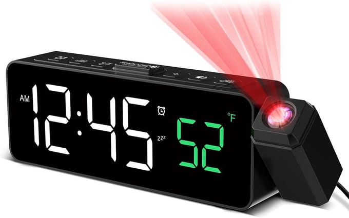 Digitale Wekker met Projector voor Plafond en Muur, Temperatuurweergave