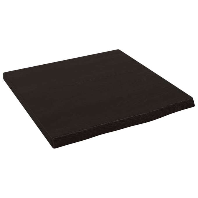 vidaXL - Wastafelblad - 40x40x2 - cm - behandeld - massief - hout - donkerbruin