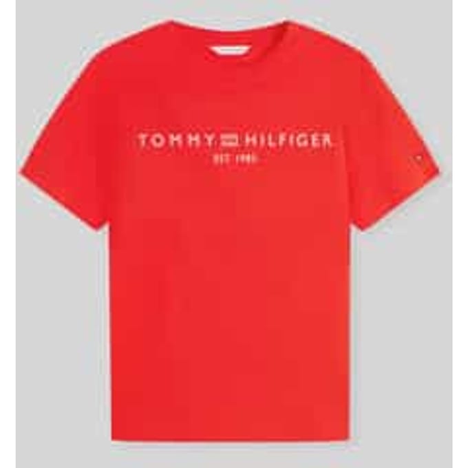 Tommy Hilfiger Regular Corp Logo C-neck Fire Red Größe: S | Hemden Outlet | Damen | Rot