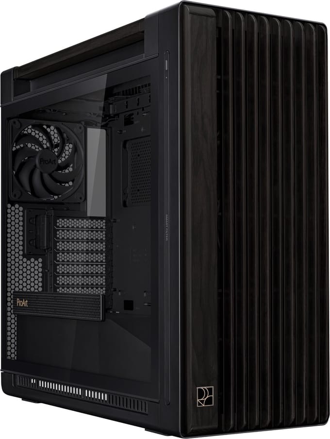 ASUS ProArt PA602 Wood Edition - PC-behuizing - Midtowermodel - EATX - ATX - Micro-ATX - Mini-ITX - Tempered Glass - Zwart