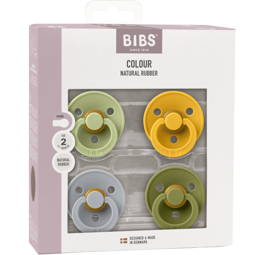 BIBS Colour Fopspeen - 6-18 mnd - 4-pack - Sage/Cloud/Honey Bee/Olive
