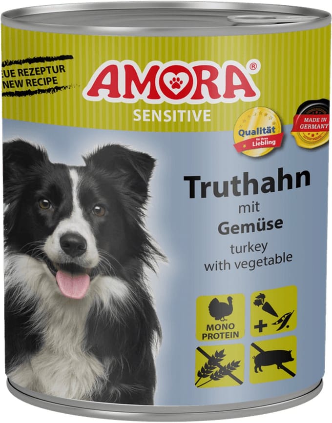 AMORA Dog Sensitive 6x800g - Kalkoen & Groenten