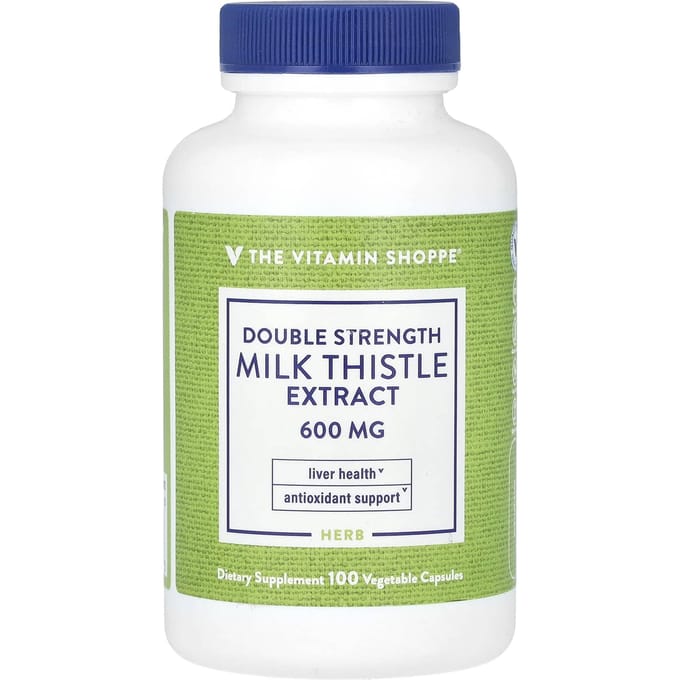 The Vitamin Shoppe, Extrait de Chardon-Marie, Double Force, 600 mg, 100 Capsules Végétales