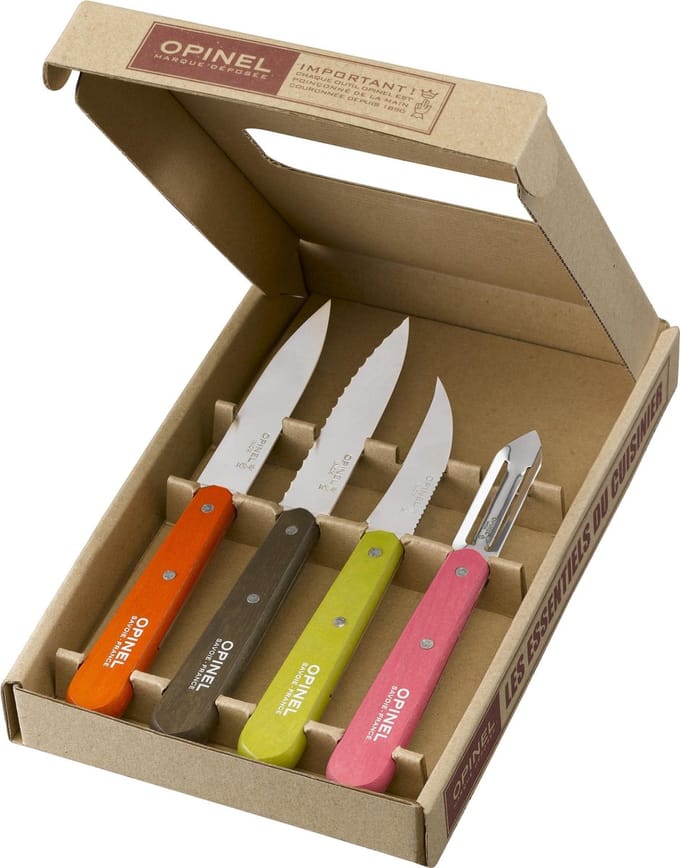 Opinel Messenset - 4 verschillende keukenmesjes - gekleurd