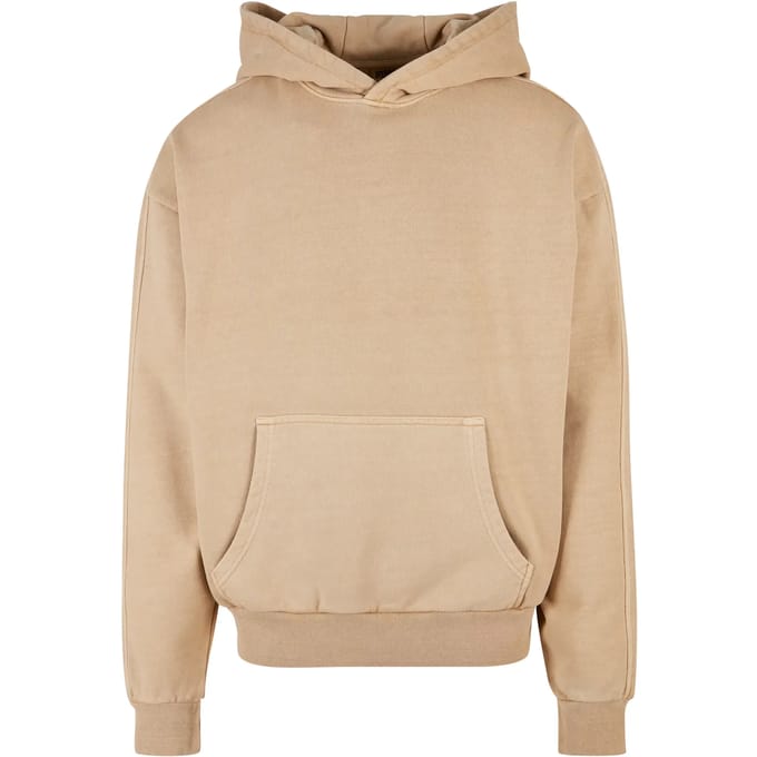 Urban Classics - Heavy Terry Garment Dye Hoodie/trui - S - Beige